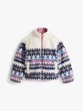 Beige Fairisle Teddy Jacket  Girls