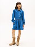Denim Rochie Denim Cu Maneca Lunga Si Broderie Florala  Fete