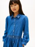 Denim Rochie Denim Cu Maneca Lunga Si Broderie Florala  Fete