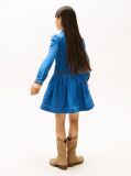 Denim Rochie Denim Cu Maneca Lunga Si Broderie Florala  Fete