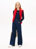Blue Tricou Slim Cu Guler Rotund Si Logo Metalic  Fete