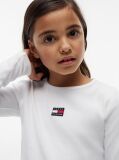 Alb Tricou Slim Cu Guler Rotund Si Logo Metalic  Fete