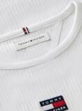 Alb Tricou Slim Cu Guler Rotund Si Logo Metalic  Fete