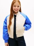 Multi Back Logo Shiny Relaxed Bomber Jacket  Girls