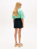 Blue Pantaloni Scurti Anglaise Cu Picior Larg Brodat  Fete