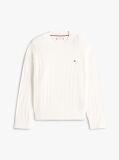 White Pointelle Cable Knit Relaxed Jumper  Girls
