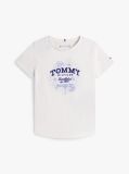 Alb Tricou Slim Cu Logo Floral  Fete