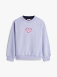 Purple Heart Logo Embroidery Sweatshirt  Girls