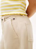 Beige Essential Loose Barrel Leg Twill Trousers  Girls