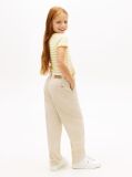Beige Essential Loose Barrel Leg Twill Trousers  Girls