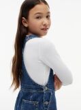Denim Rochie Salopeta Din Denim Cu Buzunare Si Logo Heritage  Fete