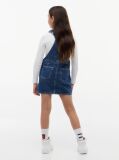 Denim Rochie Salopeta Din Denim Cu Buzunare Si Logo Heritage  Fete