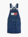 Denim Rochie Salopeta Din Denim Cu Buzunare Si Logo Heritage  Fete