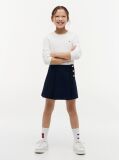 Blue Gold-Tone Button Pleated Skirt  Girls