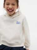 White Relaxed Rope Logo Hoody  Girls