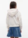 White Rhinestone Flag Relaxed Zip-Thru Hoody  Girls