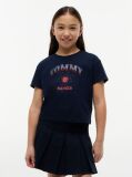 Blue Tricou Lejer Cu Logo Din Rhinestone  Fete