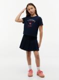 Blue Tricou Lejer Cu Logo Din Rhinestone  Fete