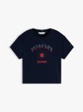 Blue Tricou Lejer Cu Logo Din Rhinestone  Fete