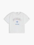 Alb Tricou Lejer Cu Logo Din Rhinestone  Fete