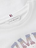 Alb Tricou Lejer Cu Logo Din Rhinestone  Fete