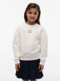White Rhinestone Crew Neck Sweatshirt  Girls