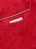 Red Pointelle Relaxed Balloon Sleeve Jumper  Girls