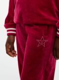 Red Star Flag Velour Wide Leg Joggers  Girls