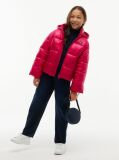 Red Heritage Shiny Relaxed Hooded Puffer Jacket  Girls