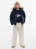 Blue Essential Faux Fur Trim Down Jacket  Girls