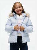 Blue Essential Faux Fur Trim Down Jacket  Girls