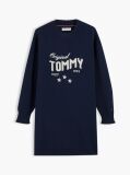 Blue Intarsia Logo Relaxed Jumper Dress  Girls