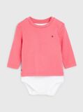 Pink Longsleeve Logo Bodysuit  Newborn