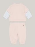 Roz Set Pulover Cu Maneci In Dungi Ithaca Si Joggers   Nou nascuti