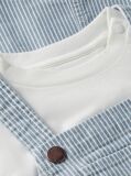 Multi Denim Stripe Dungaree Dress And T-Shirt Set  Newborn