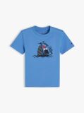 Blue T-Shirt Cu Model De Barca Graphic  Nou nascuti