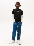 Negru Essential Organic Cotton Logo T-Shirt  Copii unisex