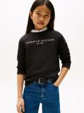 Negru Hanorac cu logo esențial  Copii unisex
