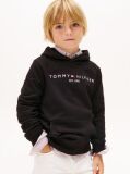 Negru Hanorac Essential Din Bumbac Organic Cu Logo  Copii unisex