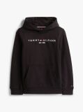 Negru Hanorac Essential Din Bumbac Organic Cu Logo  Copii unisex