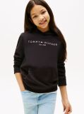 Negru Hanorac Essential Din Bumbac Organic Cu Logo  Copii unisex