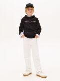 Negru Hanorac Essential Din Bumbac Organic Cu Logo  Copii unisex