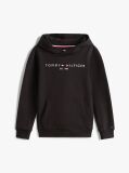 Negru Hanorac Essential Din Bumbac Organic Cu Logo  Copii unisex