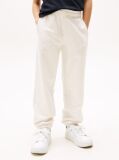 Alb Joggers Cu Broderie Steag  Copii unisex