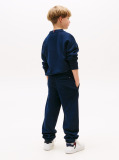 Blue Pantaloni Sport Cu Mansete Cu Logo  Copii unisex