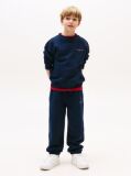 Blue Pantaloni Sport Cu Mansete Cu Logo  Copii unisex