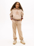 Bej Pantaloni Jogger Regular Din Fleece Periat  Copii unisex