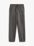 Gri Pantaloni Jogger Regular Din Fleece Periat  Copii unisex