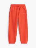 Portocaliu Pantaloni Jogger Regular Din Fleece Periat  Copii unisex