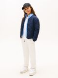 Alb Pantaloni Jogger Regular Din Fleece Periat  Copii unisex